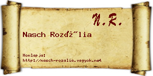 Nasch Rozália névjegykártya